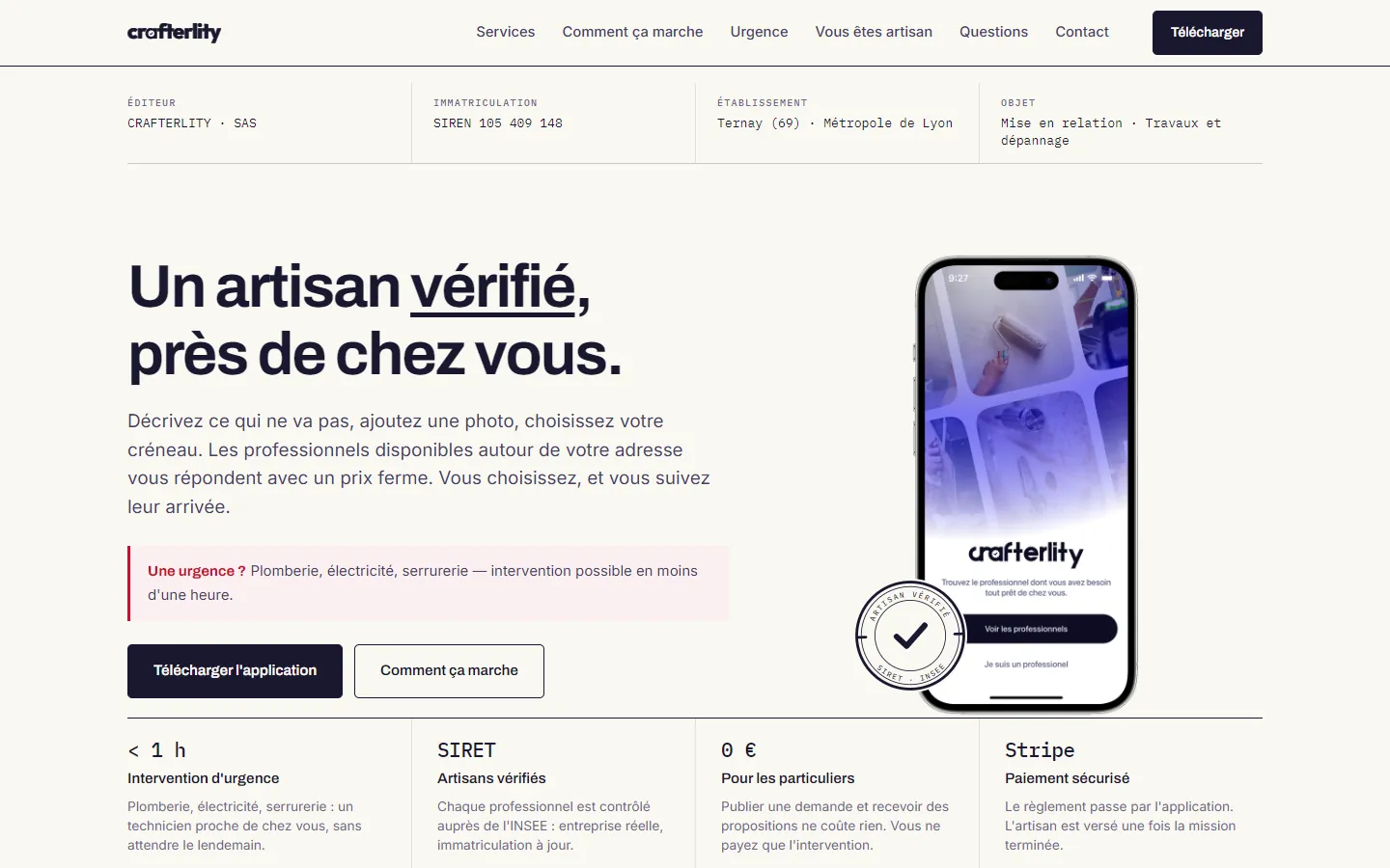 Le site Crafterlity sur ordinateur