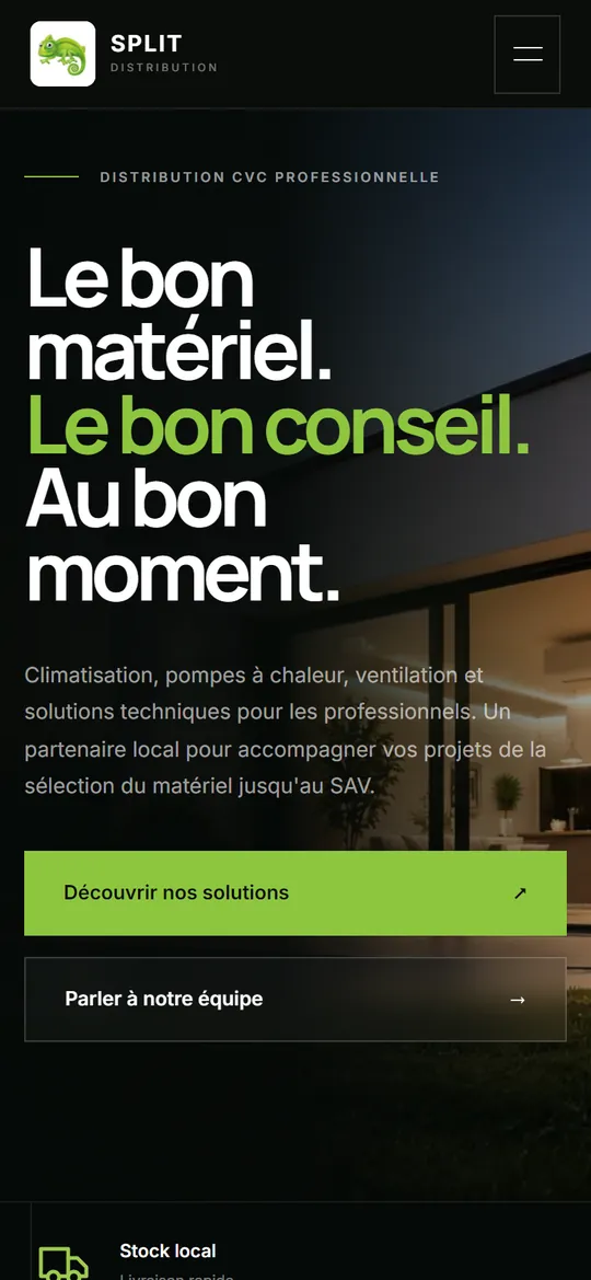 Le site Split Distribution sur téléphone